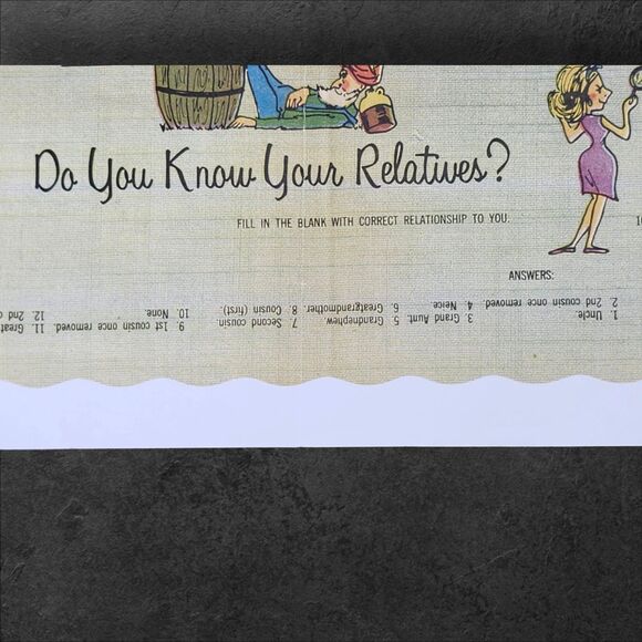 Vintage 1967 Paperades “Do You Know Your Relatives?” Poster Green Rhode Island - Picture 2 of 8
